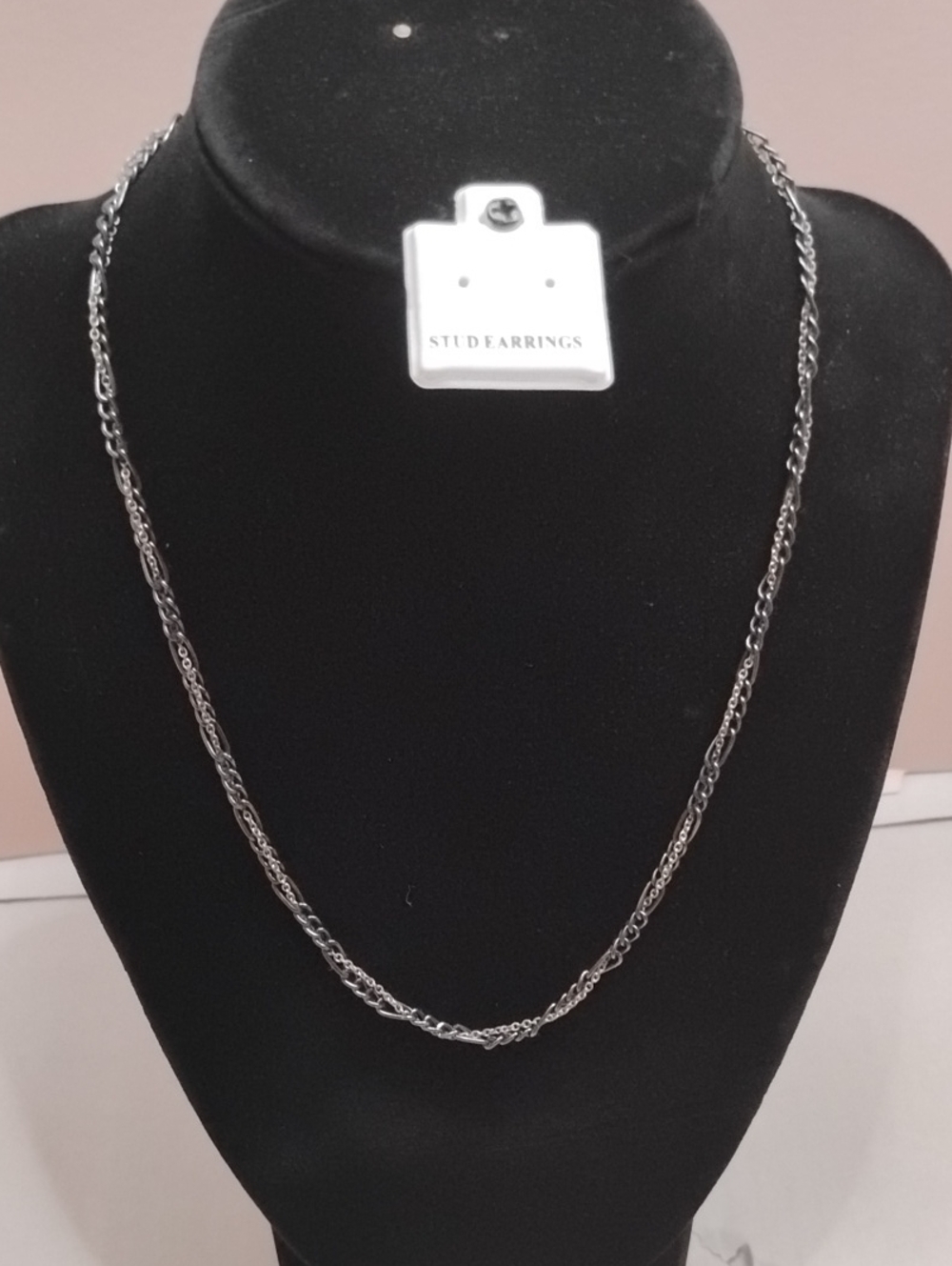 Twisted Rope Link Silver-Tone Necklace